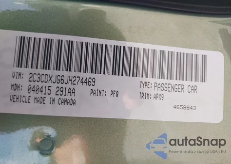 2018 Dodge Charger Gt Awd z USA, uszkodzony, nr VIN 2C3CDXJG6JH274469